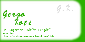 gergo koti business card